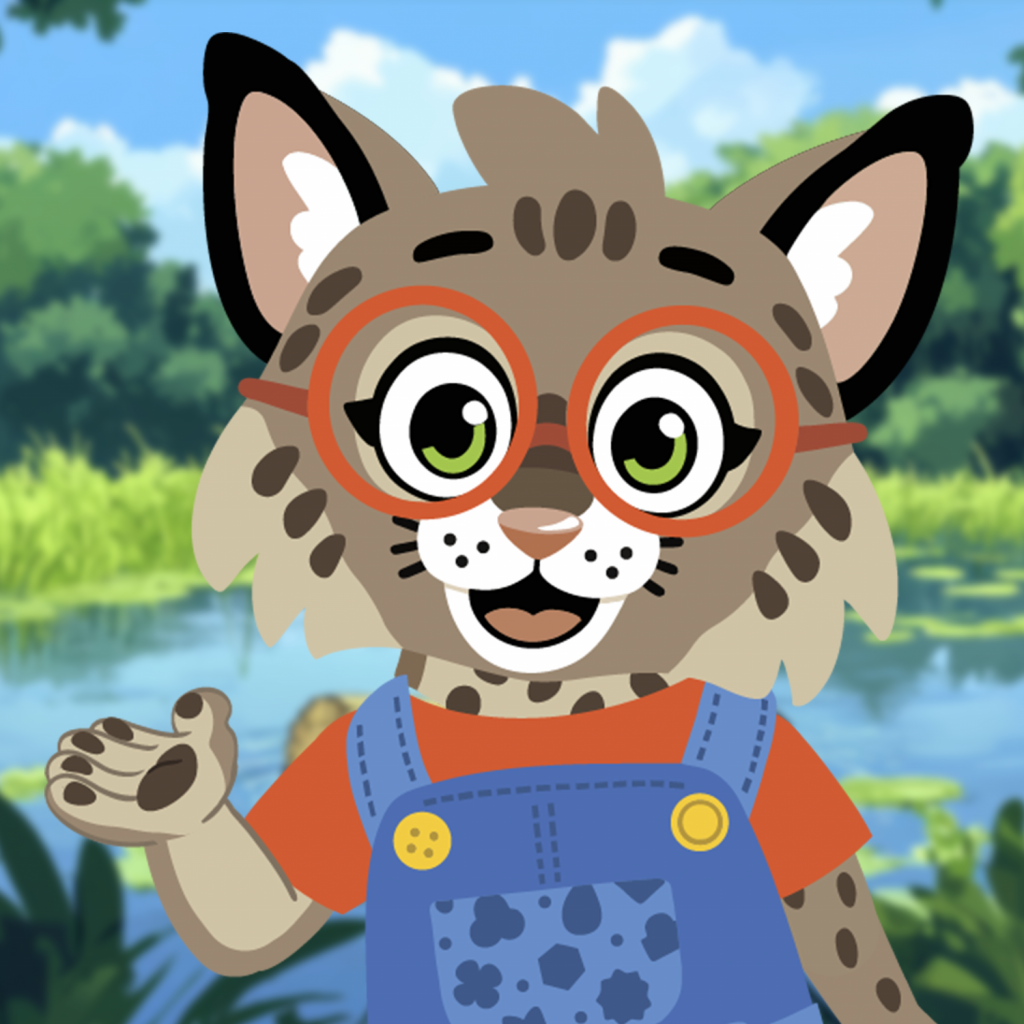 New Worlds Reading mascot Brooks Bobcat headshot